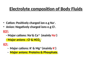 Cell Physiology introduction including body composition and transport ...