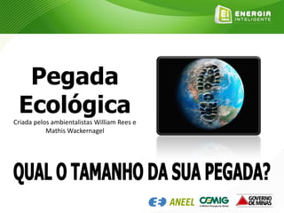 Pegada
EcológicaCriada pelos ambientalistas William Rees e
Mathis Wackernagel
 