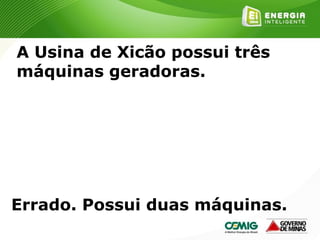 175
A Usina de Xicão possui três
máquinas geradoras.
Errado. Possui duas máquinas.
 