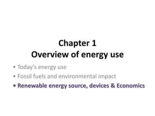 Renewable Energy Technologies Course Chapter 1 | PPTX