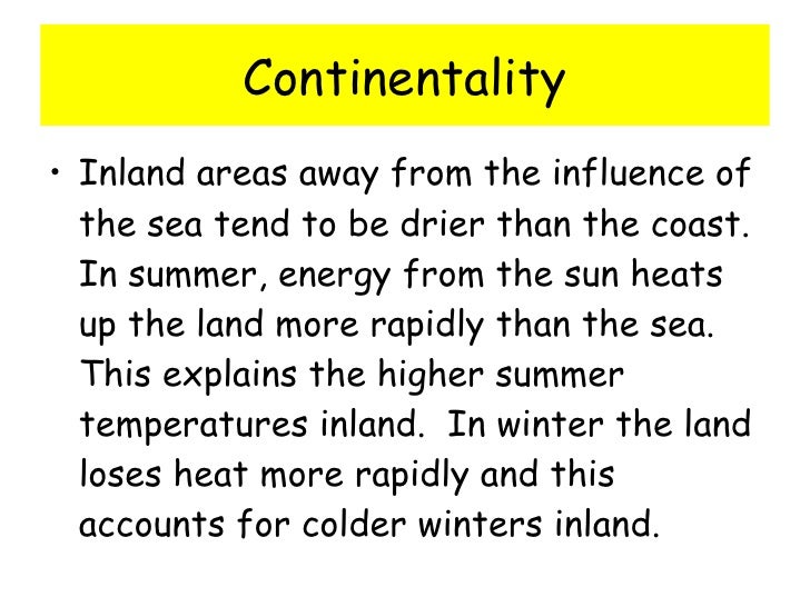 continentality