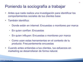 La gente de B2B usan los medios de comunicación para trabajar21Source: 2009 Business.com Business Social Media Benchmarking Study (n=2,393) Leer valoraciones/evaluaciones de los usuarios de productos/serviciosVisitar perfiles de empresas en páginas multimedia Visitar el blog de las compañíasParticipar en comunidades o foros de negocios en líneaHacer preguntas en páginas de preguntas y respuestasUsar Twitter para encontrar o solicitar información relacionada con los negocios
