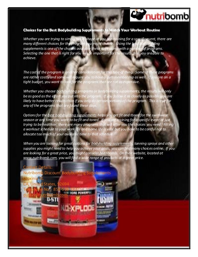 Choices for the Best Bodybuilding Supplements to Match Your Workout Routine
