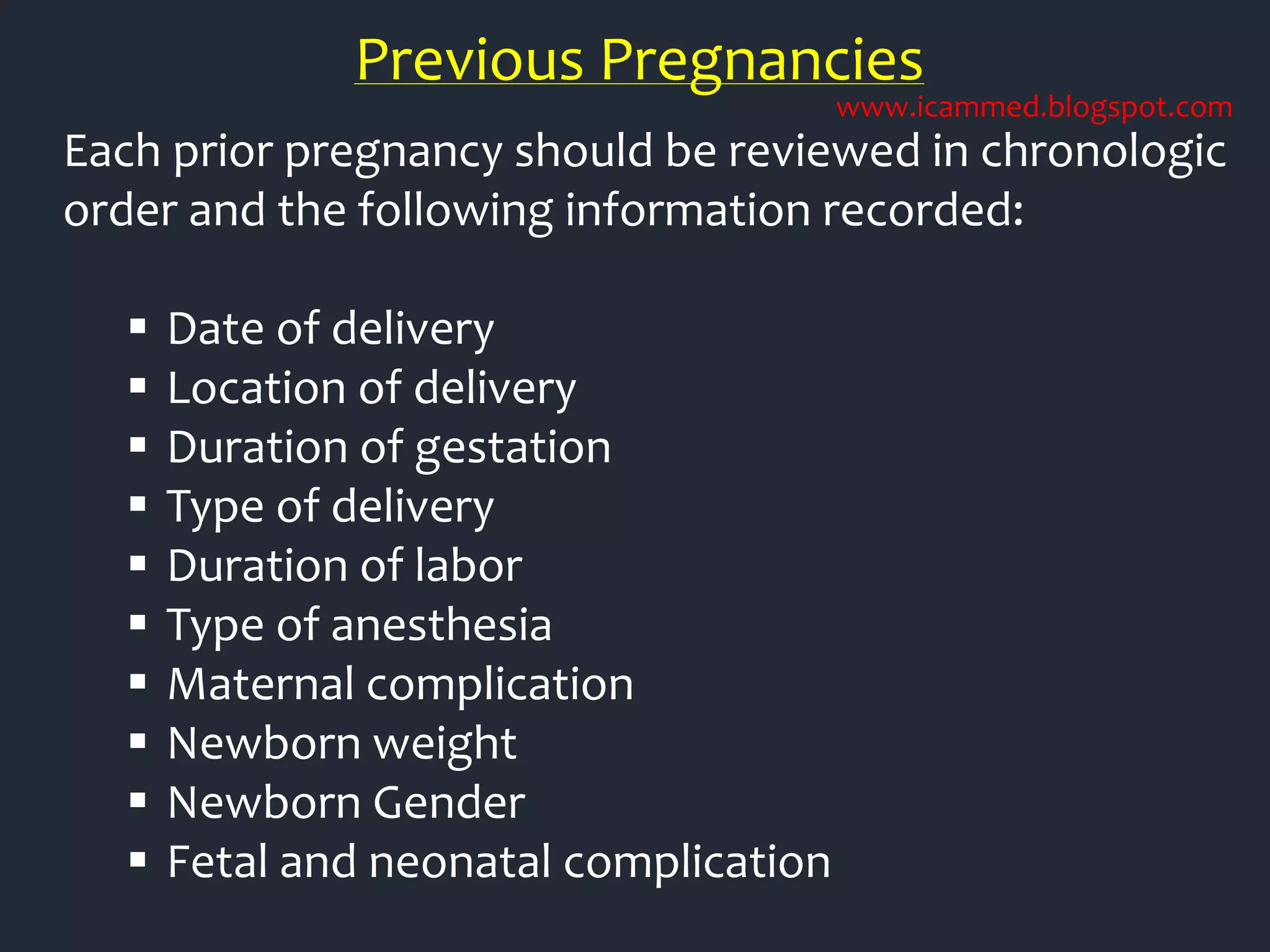Clinical Obstetrics ( History and Examination ) | PPTX | Pregnancy ...