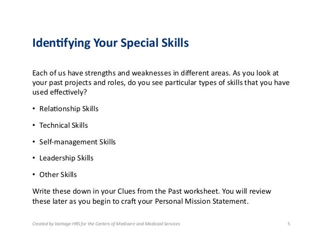 personal mission statement worksheet