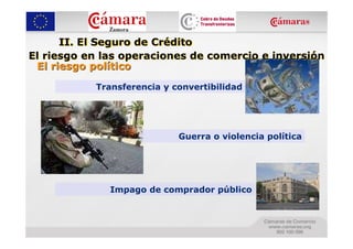 II. El Seguro de Crédito
El riesgo en las operaciones de comercio e inversión
 El riesgo político

           Transferenci...