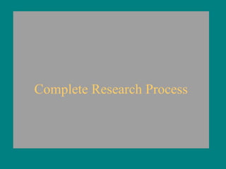 Complete Research Process 
 