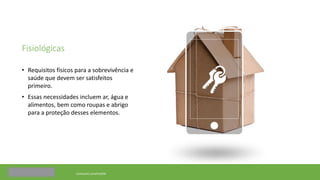 © comScore, Inc. Proprietary. 31
Fisiológicas
• Requisitos físicos para a sobrevivência e
saúde que devem ser satisfeitos
primeiro.
• Essas necessidades incluem ar, água e
alimentos, bem como roupas e abrigo
para a proteção desses elementos.
comscore.com/mobile
 