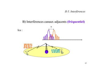 63
– B) Interférences canaux adjacents (fréquentiel)
II-5. Interférences
Ica :
?
 