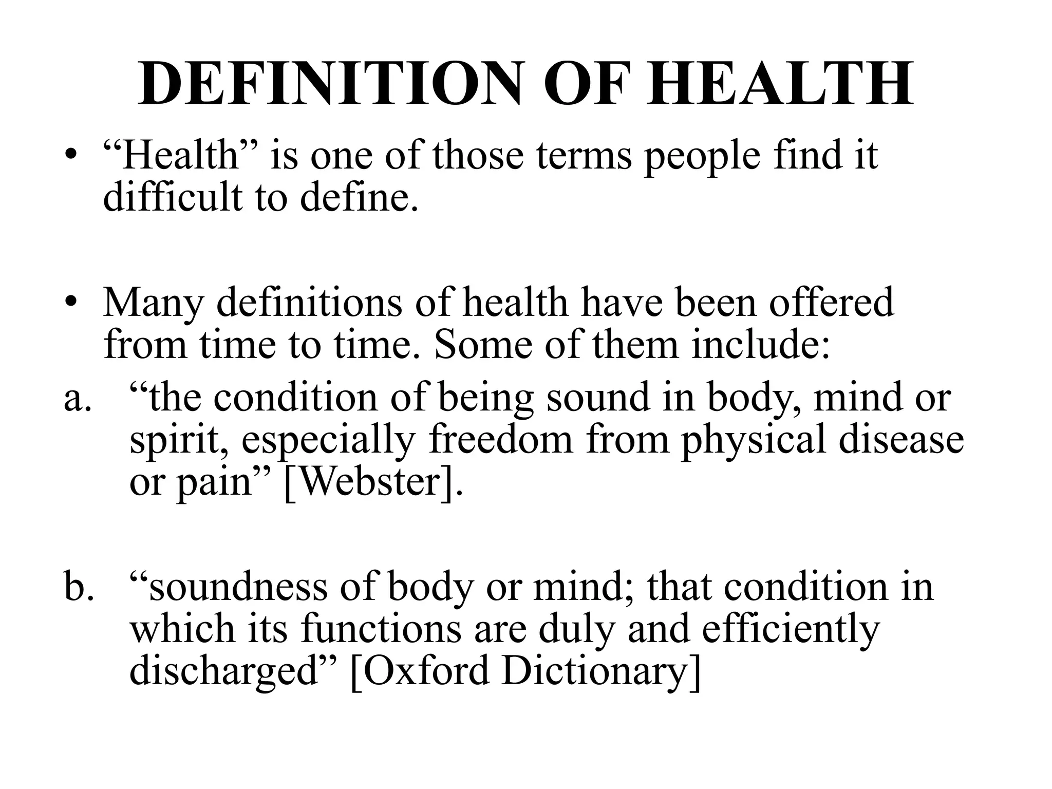 1 concepts of health health care PPT