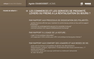 PANTONE
ROUGE : 1805 C
colloque 24 mai 2013 Challans Agnès CHAROUSSET, ACIME.
ÆÆ Les commerces et les services de proximit...