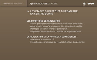 PANTONE
ROUGE : 1805 C
colloque 24 mai 2013 Challans Agnès CHAROUSSET, ACIME.
ÆÆ Les étapes d’un projet d’urbanisme Æ
    ...