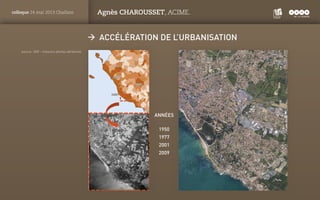 PANTONE
ROUGE : 1805 C
colloque 24 mai 2013 Challans Agnès CHAROUSSET, ACIME.
ÆÆ Accélération de l’urbanisation
Années
195...