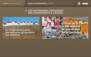 PANTONE
ROUGE : 1805 C
colloque 24 mai 2013 Challans Agnès CHAROUSSET, ACIME.
ÆÆ les partenaires témoignent Æ
     Des cha...