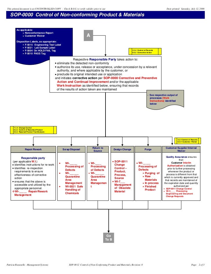 1 control of non conforming product amp materials non conforming product report