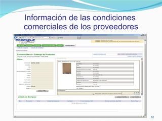 Información de las condiciones  comerciales de los proveedores 