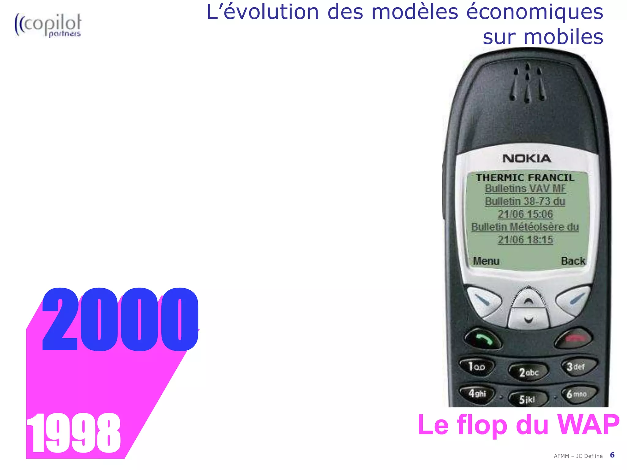 2010Vers la maturité :« Freemium! »20070002000Le règne de lapensée unique :« Eyeballs! »L’ère pionnière : « On a tout essayé ! »1995