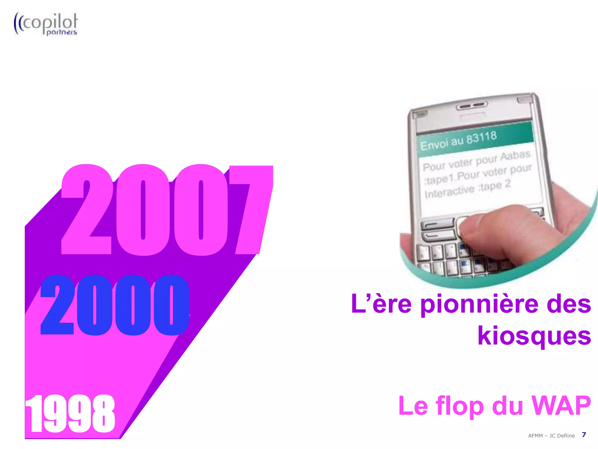 L’évolution des modèles économiques sur mobiles20001998Le flop du WAP