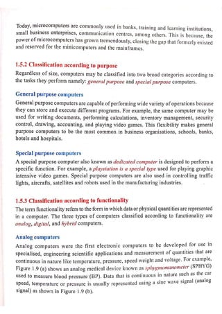 computer studies form 1 work. pic and explanations | PDF
