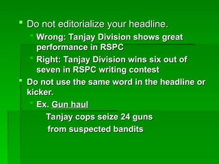 Editorial Writing Rspc COPYREADING and headline writing in journalism | PPT