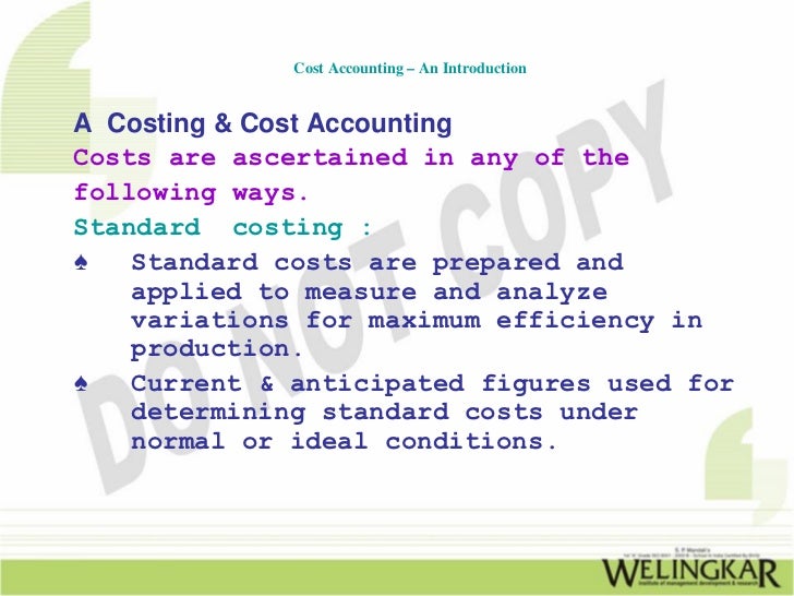An Introduction to Cost Accounting