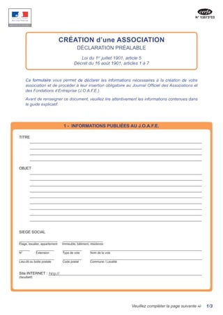 creation - kit complet - créer son association