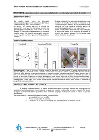 Interruptor Simbolo 1 cuaderno de practicas | PDF