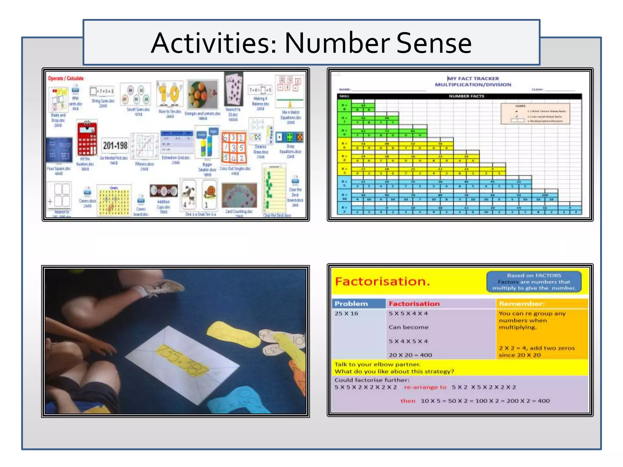 Activities: Number Sense
 