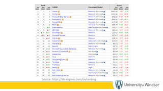 26
Source: https://db-engines.com/en/ranking
 