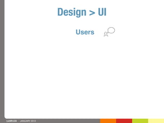 Design > UI
                             Users




LUXR.CO   JANUARY 2012
 