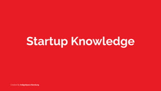Created By IndigoSpace Bandung
Startup Knowledge
 