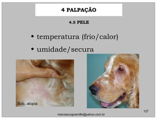 4.54.5 PELEPELE
Bob, atopia
4 PALPAÇÃO4 PALPAÇÃO
127
marciascognamillo@yahoo.com.br
• temperatura (frio/calor)temperatura (frio/calor)
• umidade/securaumidade/secura
 