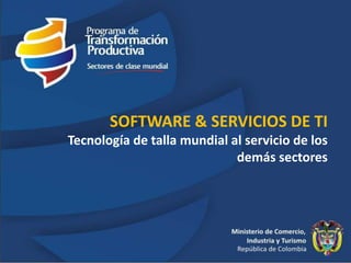 SOFTWARE & SERVICIOS DE TI Tecnología de talla mundial al servicio de los demás sectores 