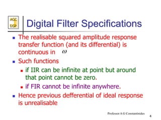 DIGITAL FILTER SPECIFICATIONS AND MATHEMATICS.ppt