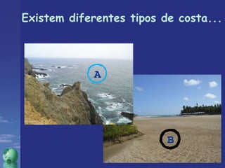 Existem diferentes tipos de costa... B A 