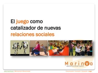 Comunicación · Formación · Educación · Juegowww.marinva.es / @immamarin @marinvizate
El juego como
catalizador de nuevas
relaciones sociales
 