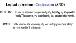 Logical operations: Conjunction (AND)
 