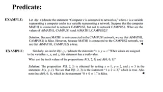 EXAMPLE:
Predicate:
EXAMPLE:
 