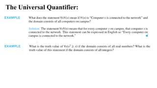 The Universal Quantifier:
 