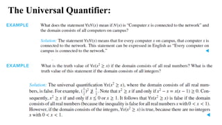 The Universal Quantifier:
 