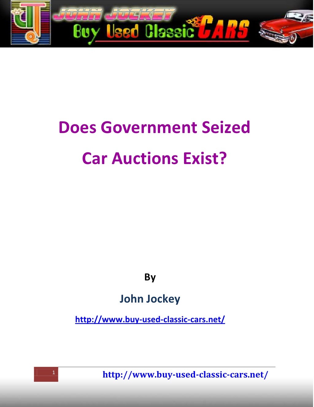 Does government seized car auctions exist