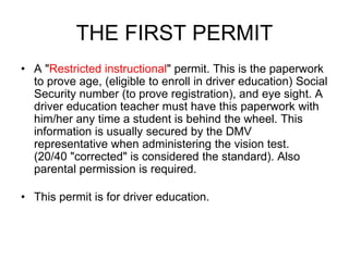 The Purpose of Driver Lincensing | PPTX