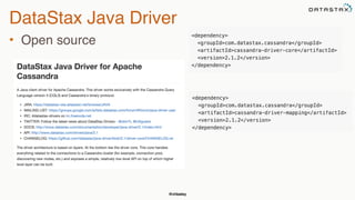 @chbatey
DataStax Java Driver
• Open source
 