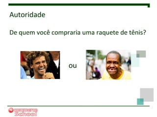 Autoridade

De quem você compraria uma raquete de tênis?



                   ou
 