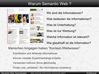 Literaturliste: Buch “Semantic Web: Grundlagen”, eXamen.Press Pascal Hitzler, Markus Krötzsch, Sebastian Rudolph, York Sure 