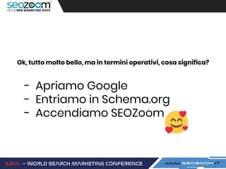 Ok, tutto molto bello, ma in termini operativi, cosa significa?
- Apriamo Google
- Entriamo in Schema.org
- Accendiamo SEOZoom
 