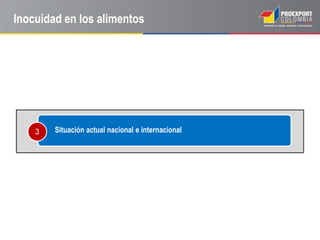 Inocuidad en los alimentos




        Situación actual nacional e internacional
 