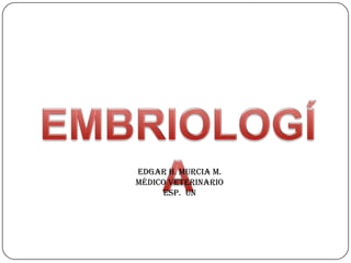 EMBRIOLOGÍA EDGAR H. MURCIA M. Médico Veterinario Esp.  UN 