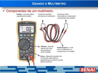 USANDO O MULTÍMETRO
 Componentes de um multímetro
 