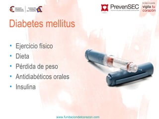 Ejercicio físico Dieta Pérdida de peso Antidiabéticos orales Insulina Diabetes mellitus 